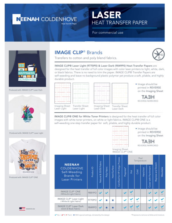 Coldenhove IMAGE CLIP® Laser Light Transfer Paper - Image 2