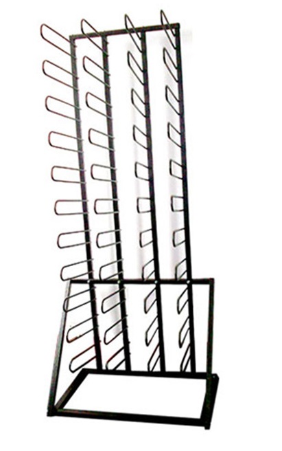 Heavy Duty Vinyl Roll Floor Freestanding Rack,44-Roll, 3" core
