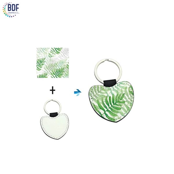 PU Leather Key Chain Heart - Image 2