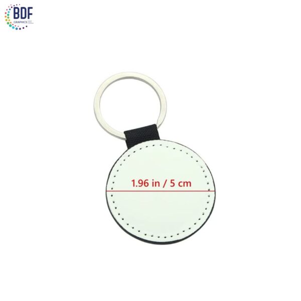 Double Sides Printable Sublimation Blanks Keychain PU Leather round P1