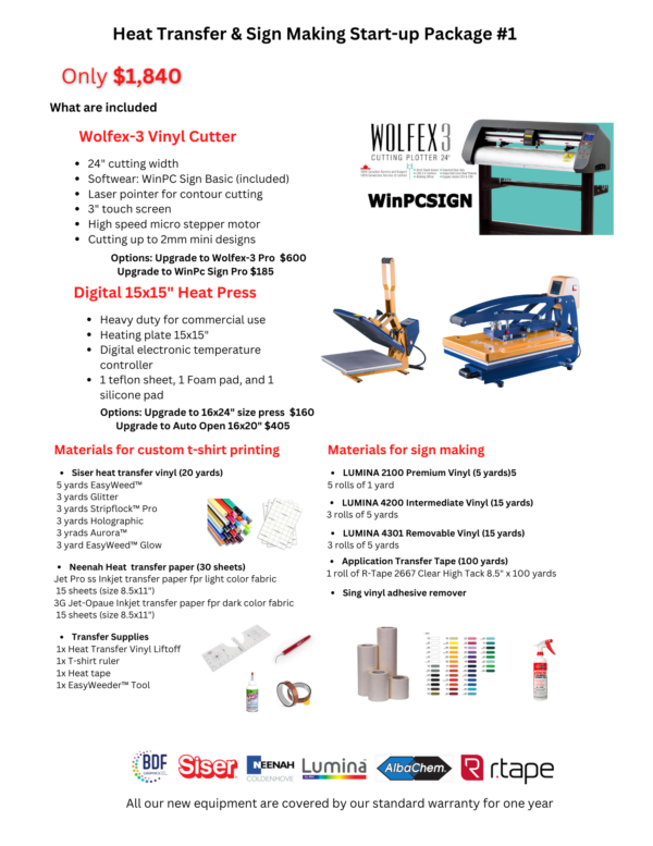 BDF Heat Transfer/Sign Making Start-up Package #1