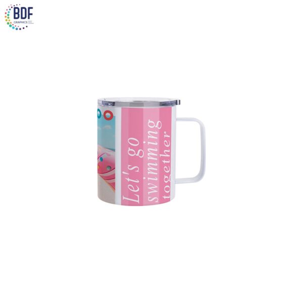 Sublimation Stainless Steel Coffee Cup with lid(White) - Image 3