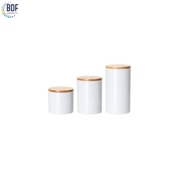 Sublimation  Storage Jar Ceramic Bamboo Lid