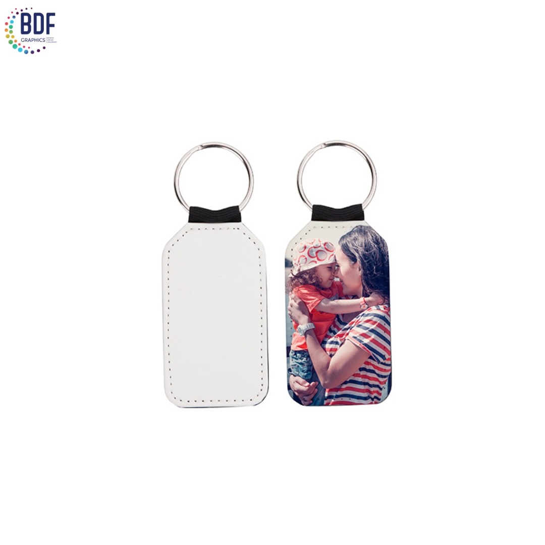 Double-Sides-Printable-Sublimation-Blanks-Keychain-PU-Leather-barrel