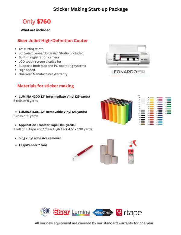 BDF Sticker Making Start-up Package
