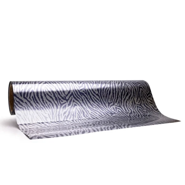 Shimmer Pattern Heat Transfer Vinyl Zebra Silver